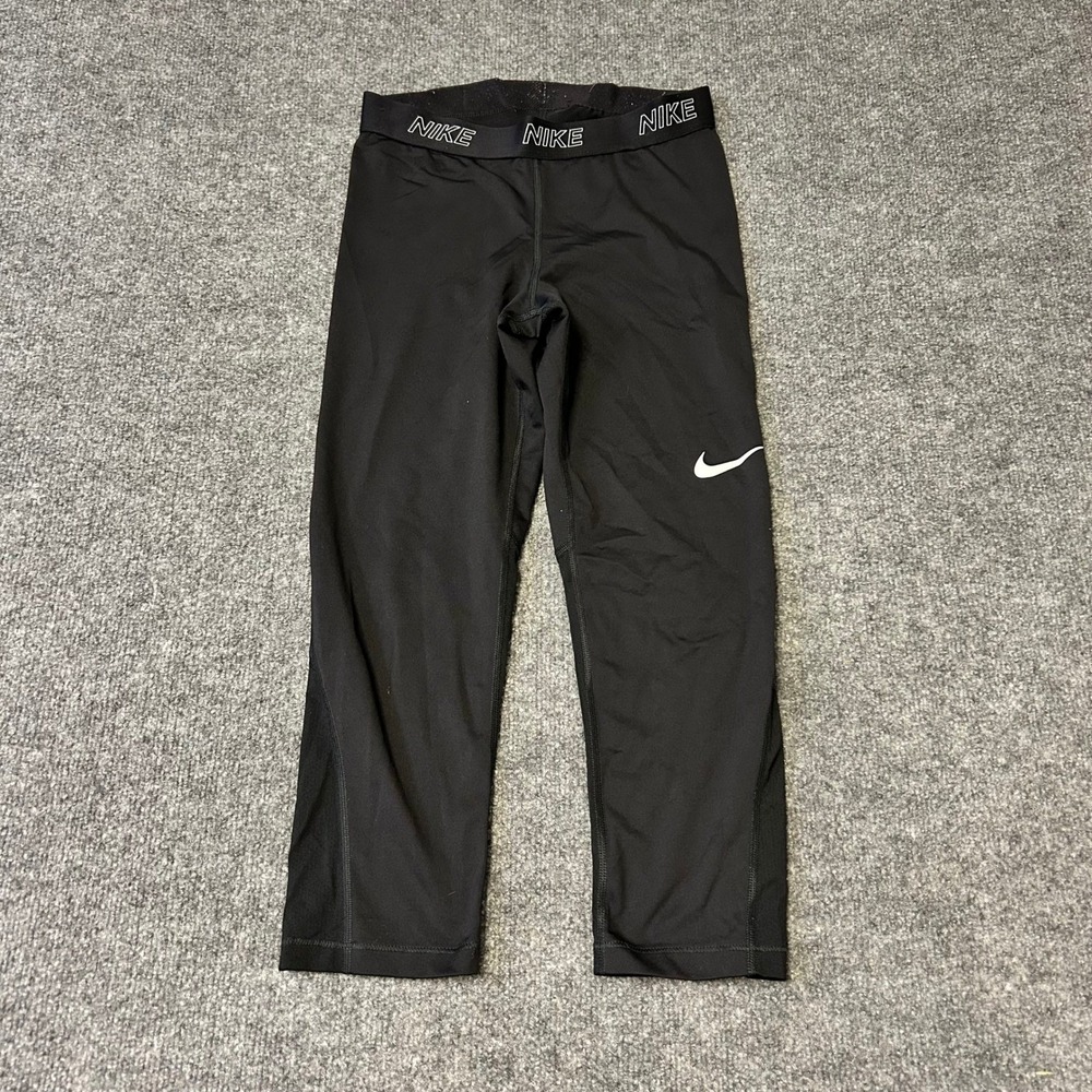 Nike Leggings Womens Size S Black Pro Capri Cropped Mesh Athletic Yoga